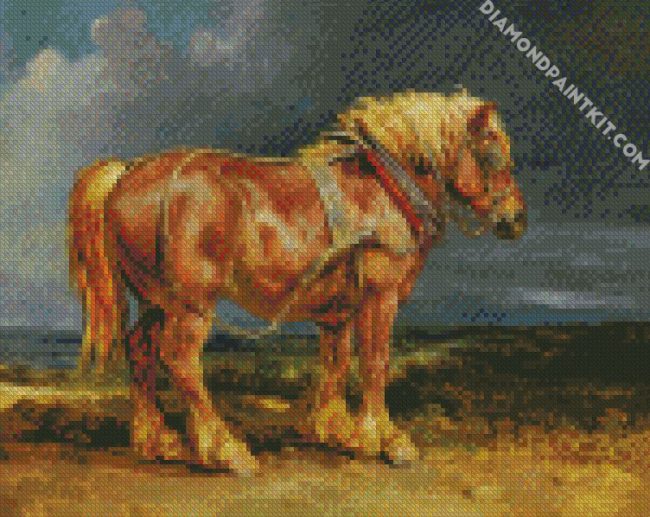 Brown Shire Horse diamond painting