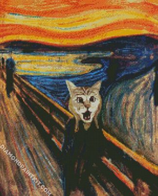 Cat screaming Art diamond painting