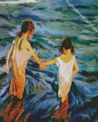 Childre In The Sea Sorolla Art diamond painting