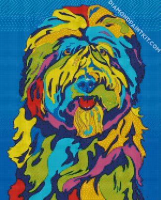 Colorful Sheepdog diamond painting