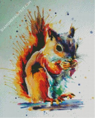 Colorful Splash Squirrel diamond painting