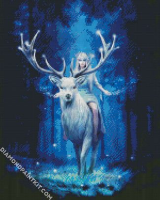 Fantasy Elf On Stag diamond painting