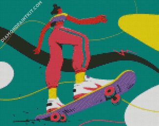 Illustration Skater Girl diamond painting