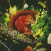 Red Squirrel On Tree diamond painting