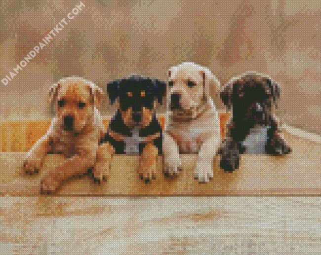 Staffordshire Bull Terrier Puppies diamond painting