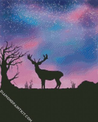 Stag Silhouette diamond painting