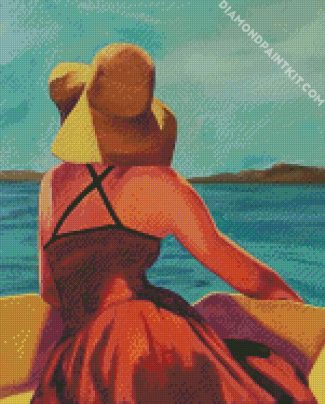 Woman In Sunhat diamond painting