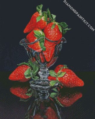 Strawberries Fruit In Glass diamond painting