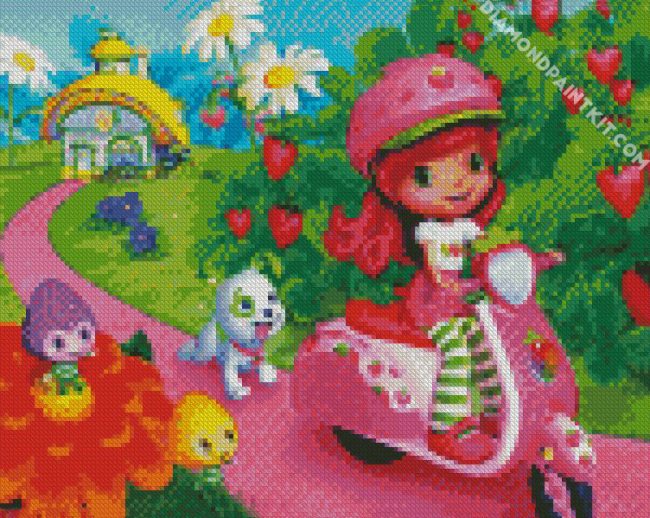 Strawberry Shortcake On Scooter diamond painting