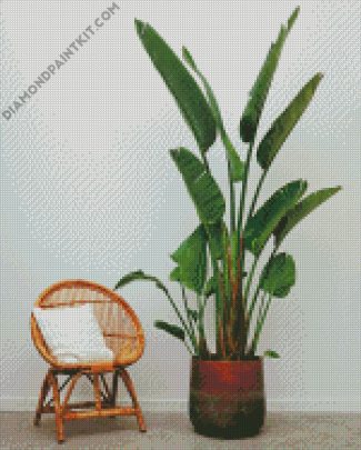 Strelitzia Nicolai plant diamond painting