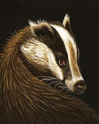 Aesthetic European badger diamond painting