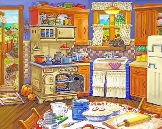 Aesthetic vintage Kitchen diamond painting