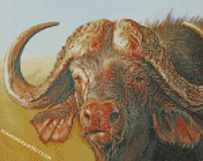 African Buffalo diamond paintings