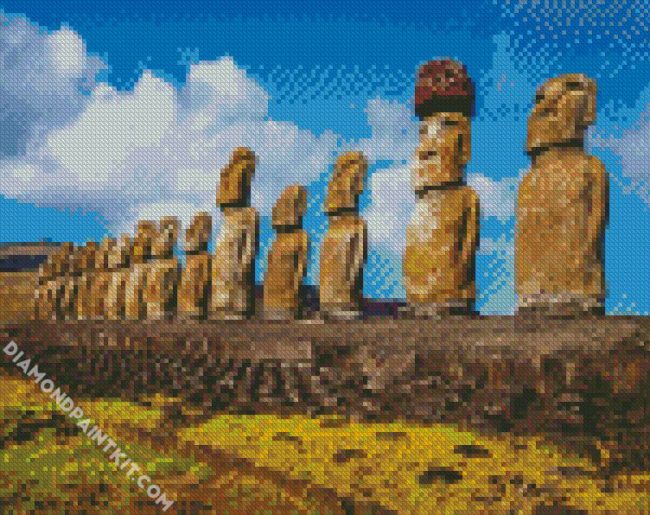 Ahu Tongariki Chile diamond painting