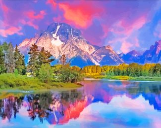 Alaska Landscape At Sunset diamond painting