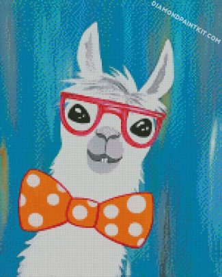 Alpaca With Glasses diamond paintings