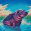 Angel Hippopotamus diamond painting