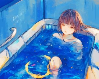 Anime Girl In Bathroom diamond painting