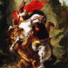 Arab Horseman Attacked By A Lion Delacroix Eugène diamond painting