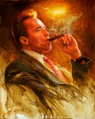 Arnold Smoking cigar diamond painting