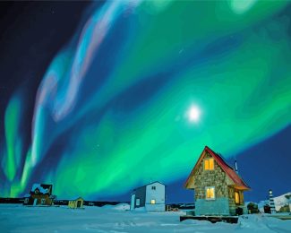 Aurora Houses diamond painting