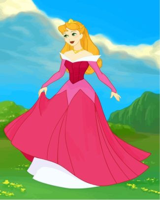 Aurora In Pink Dress diamond painting