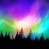 Aurora Trees Silhouette diamond painting