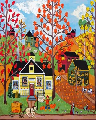 Autumn Farmland diamond painting