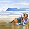 Basset At The Beach diamond painting