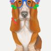 Basset dog With Glasses diamond painting