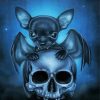 Bat chihuahua With Skull diamond painting