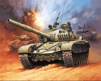 Battle Scene Tank diamond painting