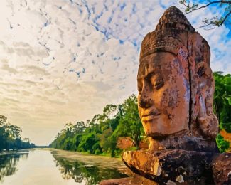 Bayon Temple Cambodia diamond painting