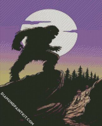 Bigfoot Moonlight diamond painting