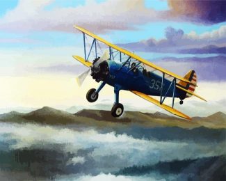 Biplane Art diamond painting