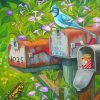 Bird On Mailbox diamond painting