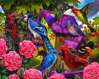 Birds And Flowers diamond painting