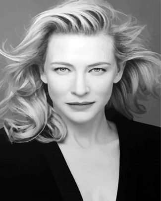 Black And White Cate Blanchett diamond painting