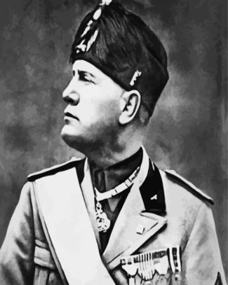 Black And White benito mussolini diamond painting