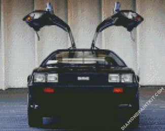 Black Delorean Vehicle diamond painting