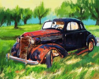 Black Rusty Car diamond painting