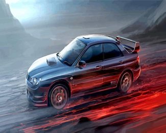 Black Subaru car diamond painting