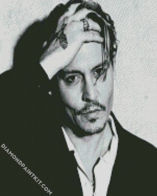 Black And White Johnny Depp diamond painting