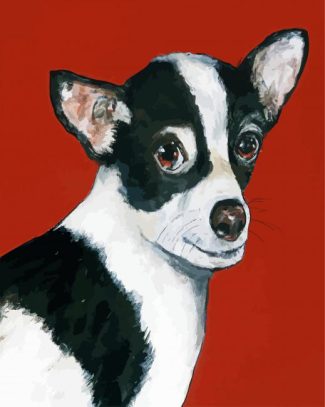 Black and White chihuahua diamond painting