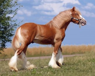 Blonde Shire Horse diamons paintinf