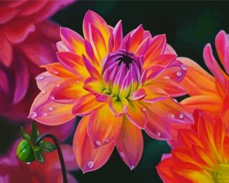 Blooming Dahlia Art diamond painting