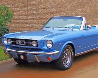 Blue Classic Ford Mustang diamond painting