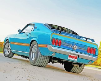 Blue Ford Mustang Car diamond painting