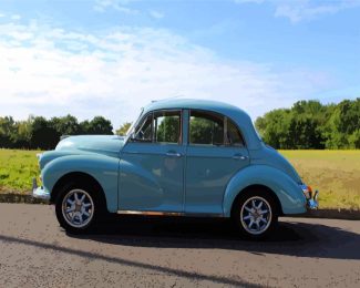 Blue Morris Minor Car diamond painting