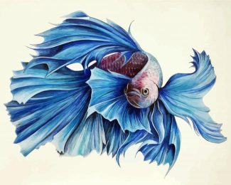 Blue Siamese Fish diamond painting